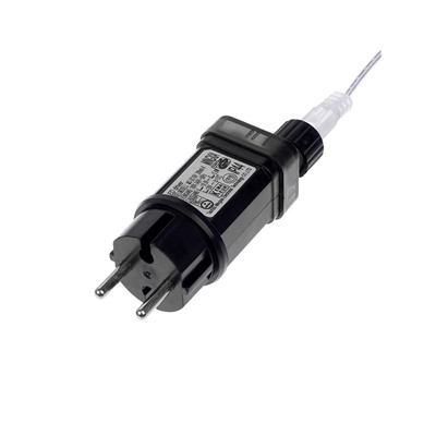 Гирлянда «Нить» 100 м роса, IP44, серебристая нить, 1000 LED, пульт, 36 В, свечение тёплое белое