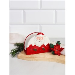 Салфетница 10 см Дед мороз / B3089 /уп 96/ новогодняя