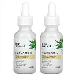 InstaNatural, набор для ухода за кожей, сыворотка с витамином С, 2 шт., каждая по 30 мл (1 жидк. унции)