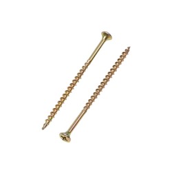 Саморез 4.2×76 мм ТУНДРА PREMIUM, потай, крупная резьба, шлиц PH, желтый цинк, 1 кг