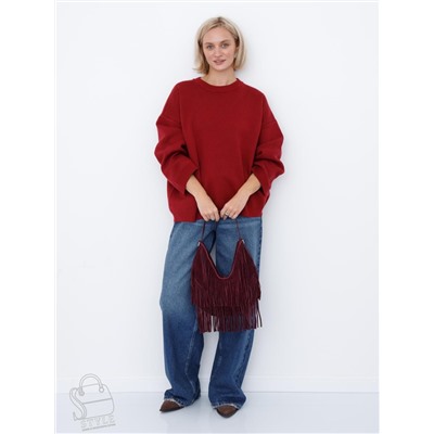 Сумка женская кожаная 5812P claret  Polina&Eiterou