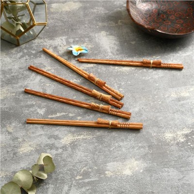 Палочки китайские «Трапеза», 5 пар, 23×7.5×1.5 см, кокос