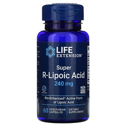 Life Extension, супер R-липоевая кислота, 240 мг, 60 вегетарианских капсул
