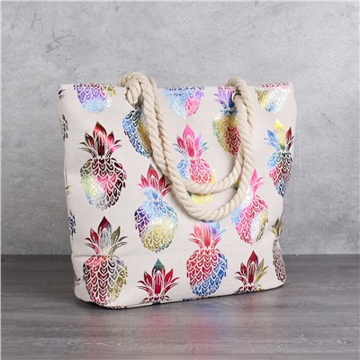 Сумка пляжная на молнии 45х32х14 см / BB24 /уп 1/микс