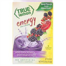 True Citrus, True Lemon, Энергия, Дикая ежевика и гранат, 6 пакетов, 0,57 унц. (16,2 г)