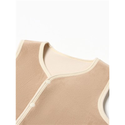 Жилетка флисовая детская Collorista, бежевая, рост 116 см