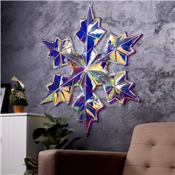 Светодиодная фигура «Снежинка» 80×80 см, пластик, 220 В, 8 режимов, свечение тёплое белое