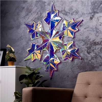 Светодиодная фигура «Снежинка» 80×80 см, пластик, 220 В, 8 режимов, свечение тёплое белое