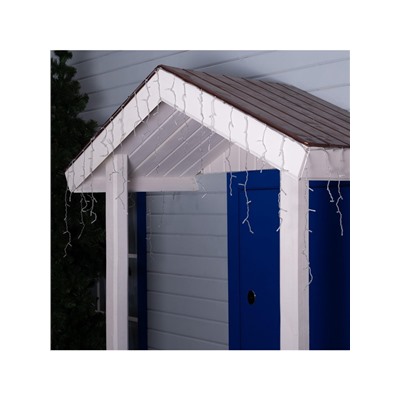 Гирлянда «Бахрома» 4×0.6 м, IP44, прозрачная нить, 180 LED, свечение белое, мерцание белым, 220 В