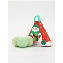 Бомбочки для ванны «Снеговик», 3 шт. × 40 г, сахарное яблоко, URAL LAB