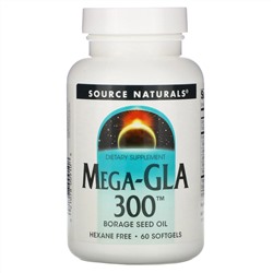 Source Naturals, Мега-GLA 300, 60 мягких капсул