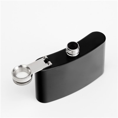 Фляжка Мастер К, 90 мл, подарочная, армейская, 3 oz, нержавеющая сталь, чёрная