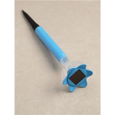 Садовый светильник «Цветок голубой», уличный, на солнечной батарее, 6×29×6 см, 1 LED, свечение белое