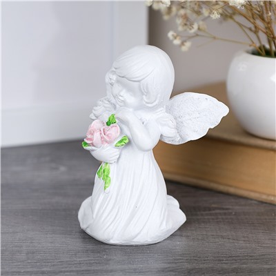 Фигурка Ангел 9 см / TD-102 /уп 2/144/розовые цветы