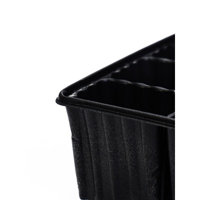 Кассета для рассады, 18×13.5×5.5 см, 9 ячеек, ячейка 100 мл, пластиковая, чёрная, набор 20 шт.