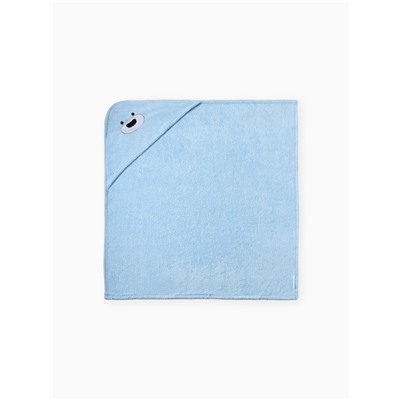 Махровое полотенце с уголком «Крошка Я. Мишка», 75×75 см, хлопок 100%, голубое
