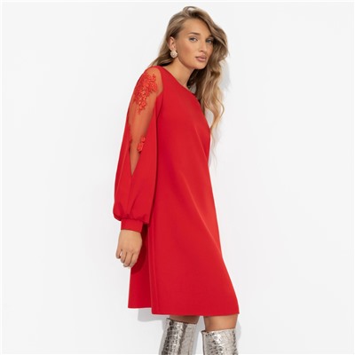 Платье с кружевными вставками, Секрет любви (красное)