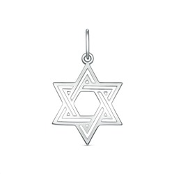 Подвеска из серебра родированная - Звезда Давида 925 пробы П-0772р