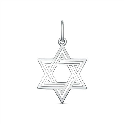 Подвеска из серебра родированная - Звезда Давида 925 пробы П-0772р