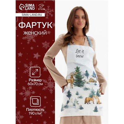 Фартук новогодний «Этель» Forest animals 60×70 см, 100% хл, саржа 190 г/м²