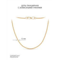 Цепь из золочёного серебра - Панцирная, 55 см V1045010155