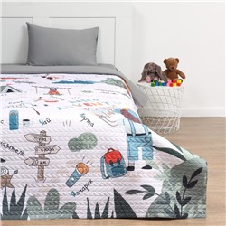 Покрывало 1.5-спальное «Этель» Hello, adventure, 145×210±5 см, микрофибра