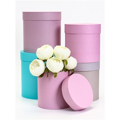 Набор круглых подарочных коробок 5 в 1 «Кварц» 23×23×23 - 14×14×14 см