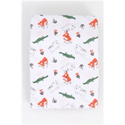 Простыня на резинке трикотажная на прямоугольный матрас 120х60,арт.ПРК/зверушки
