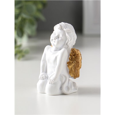 Фигурка полистоун «Белоснежный ангел с золотыми крыльями», 4.5×5×8.5 см