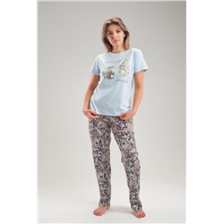 Пижама ТК 373 (Голубой/динозавры)
