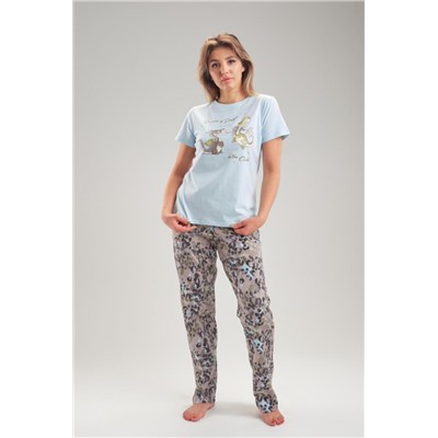Пижама ТК 373 (Голубой/динозавры)