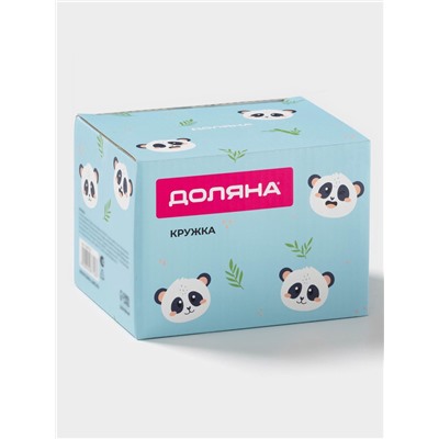 Кружка Доляна «Панда», 490 мл, доломит, белая