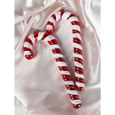 Елочное украшение Карамельная трость 2 штуки 10 см / H2304364 /уп 60/ 718265 (Серебро)