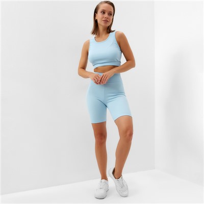 Велосипедки спортивные женские MINAKU, голубые, размер 48