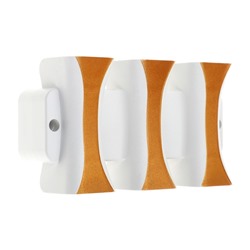 Светильник фасадный «Элегант», 6 Вт, 3000К, 3 луча, IP65, 220 В, пластиковый корпус, белый, свечение тёплое белое