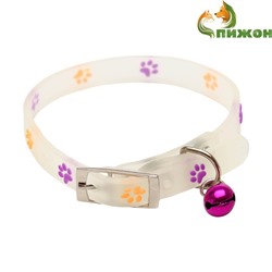 Ошейник «Яркие следы», 30×1 с, светящийся в темноте, люминесцентный, белый