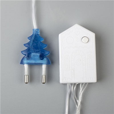 УЦЕНКА Гирлянда «Нить», 20 м, IP20, 200 LED, 220 В, 8 режимов, прозрачная нить, свечение синее