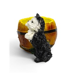 Фигурное кашпо для цветов «Котёнок с бочкой», 500 мл, 23×14×15 см, гипс