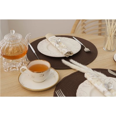 Салфетки сервировочные на стол Magistro «Лофт», 4 шт., d=38 см, коричневые