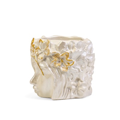 Декоративное кашпо для цветов «Вера», 300 мл, 11×11×10 см, гипс, белое