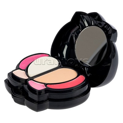 Набор детской декор. косметики Bondibon Eva Moda, BOX 16,5х12,5х4,5 см; тени для век-17шт.(12,48г), блеск для губ-6шт.(4г), румяна-4шт.(5,28г), пудра-1шт.(3,68г), тушь-2шт.(3,2г), аппликатор-3шт., пуховка-1шт., зеркало-1шт.,