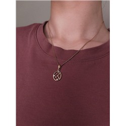 Подвеска из золочёного серебра с нат.sky топазом и нат.цитрином - Лев 925 пробы П-2428зс40205