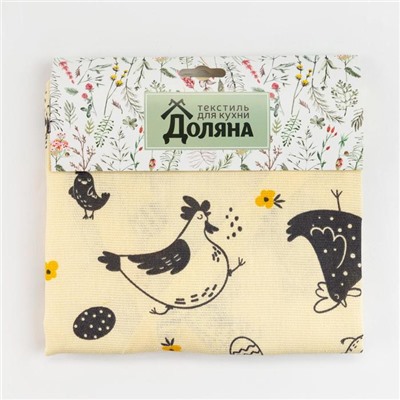 Фартук кухонный «Доляна» Chicken farm, 60×70 см, 100% хлопок, 164 г/м²
