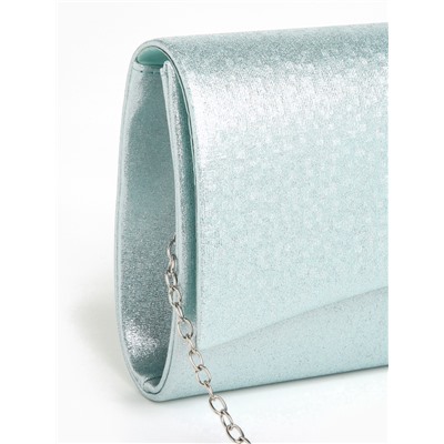 Сумка-клатч женская вечерняя на магните, на цепочке, мерцающая, голубая
