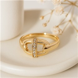 Кольцо 16 р коллекция "Xuping" покрытие позолота, вставка: фианиты, цвет: прозрачный, арт.101.322-16