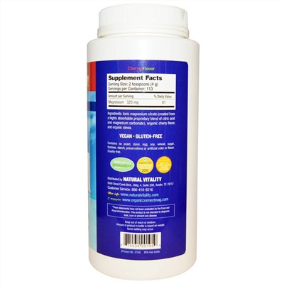 Natural Vitality, Natural Calm, смесь для приготовления антистресс-напитка, вишня, 453 г (16 унций)