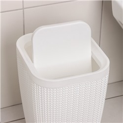 УЦЕНКА Контейнер для мусора «Вязаное плетение», 10 л, белый, без крышки