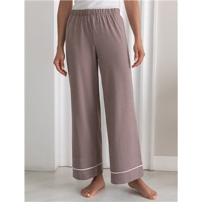 Укороченные брюки из эластичного хлопка с контрастным кантом