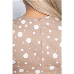 Платье Кокетливая (беж/горох) П10845