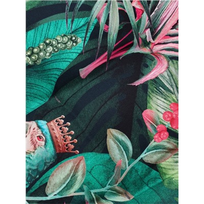Подушка на стул «Этель» Tropical parrots, 46×46 см, чёрная